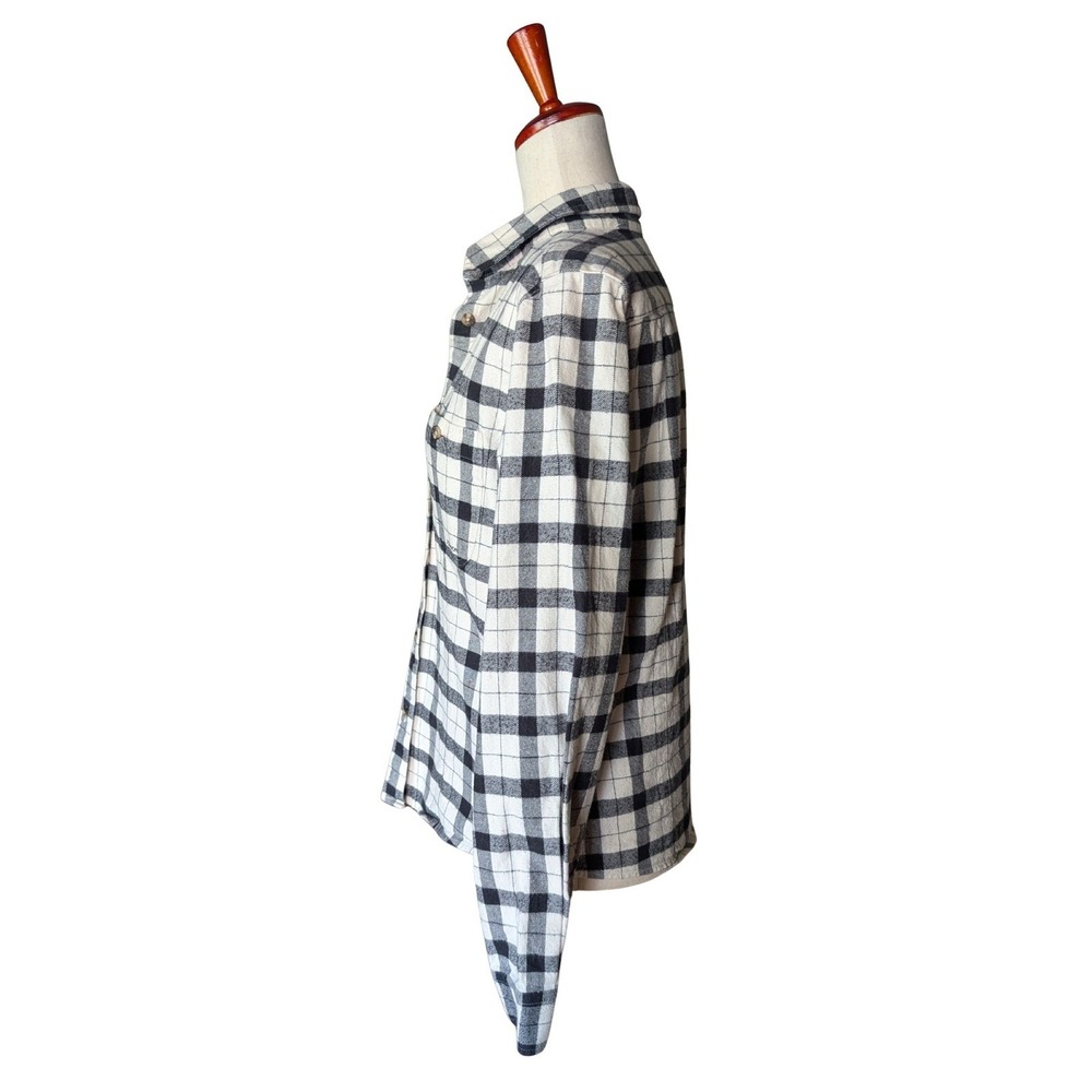 Filson Womens Scout Shirt Black White Plaid Cotton Button Down Size M - Picture 4 of 8